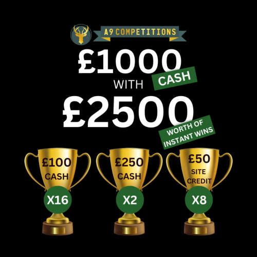 £1000 cash + £2,500 Instant Wins