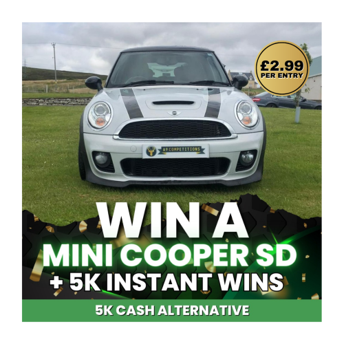 2.0 Mini Cooper (or £5k CASH) + £5k Worth of Instant Wins