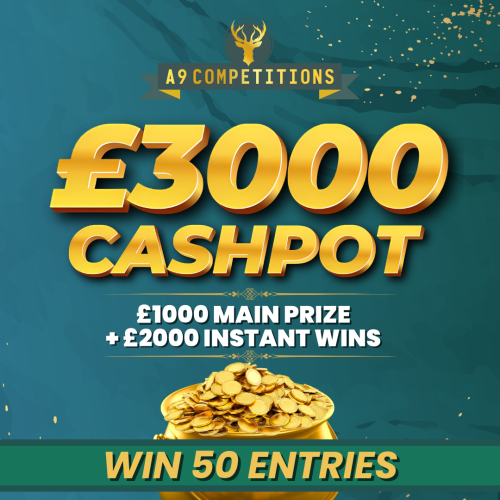 Win 50 entries into £3000 Cash Pot