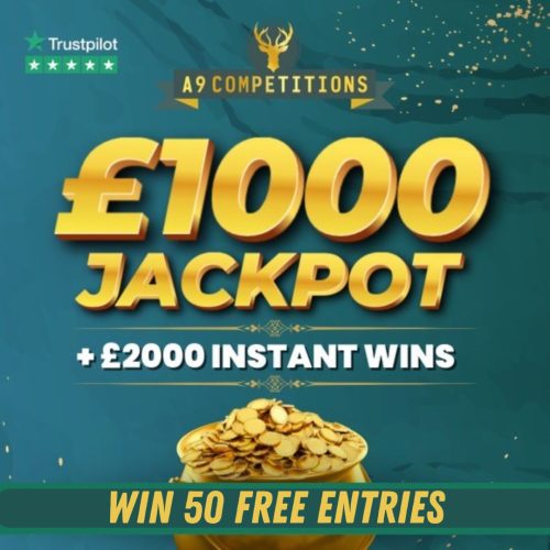 Win 50 entries into win £1K jackpot with £2K instant wins