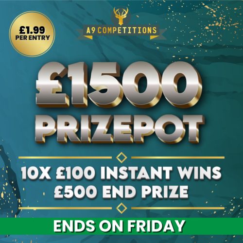 £1500 Prize Pot - 10 x £100 Instant Wins + £500 End Prize