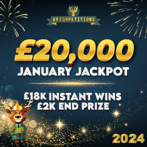 £20,000 JANUARY JACKPOT - £18K INSTANT WINS + £2K END PRIZE