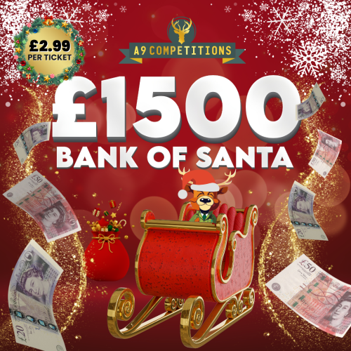 £1500 Bank Of Santa. £500 End Prize. £1000 Instant wins.