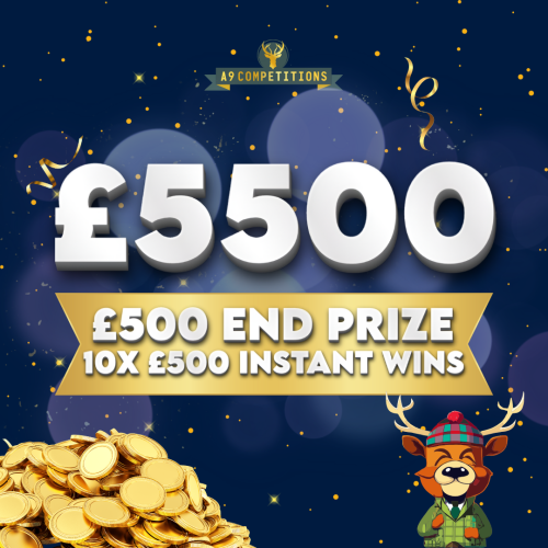 £5500 PRIZE POT – 10 X £500 INSTANT WINS | £500 END PRIZE