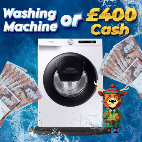 WIN A SAMSUNG WASHING MACHINE OR £400 CASH