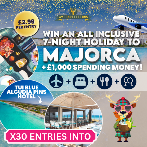 WIN 30X FREE ENTRIES INTO THE 7 NIGHT MAJORCA HOLIDAY