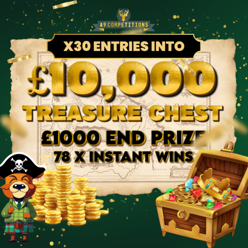 X30 ENTRIES INTO £10,000 TREASURE CHEST – £1000 END PRIZE – 78 INSTANTS!
