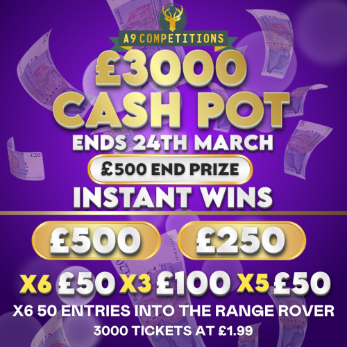 £3000 CASHPOT | £500 END PRIZE + INSTANTS