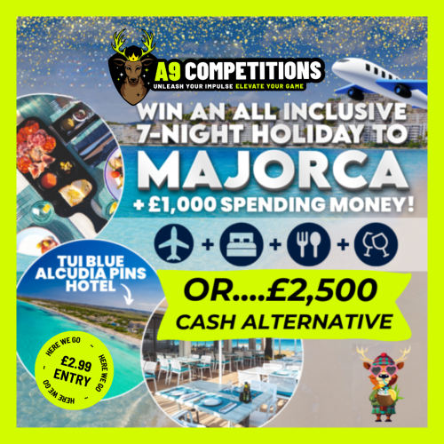 7 NIGHT MAJORCA ALL INCLUSIVE HOLIDAY FOR 2 + £1,000 SPENDING MONEY