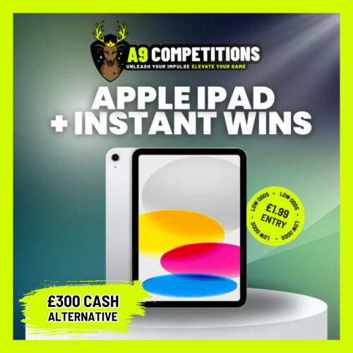 APPLE IPAD (OR £300 CASH) + £300 INSTANT WINS