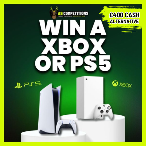 Win An XBOX or PS5 or £400 CASH ALT