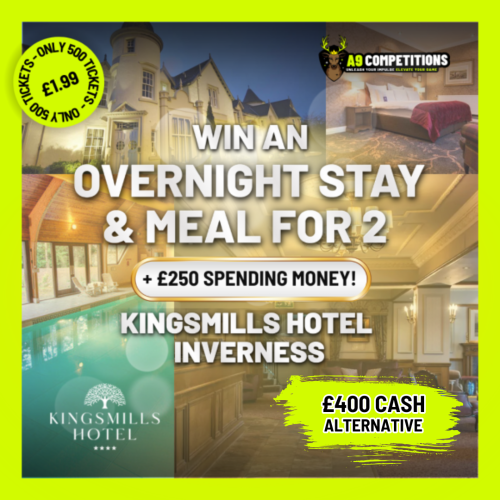 OVERNIGHT STAY + A MEAL FOR 2 AT KINGSMILLS HOTEL & £250 CASH