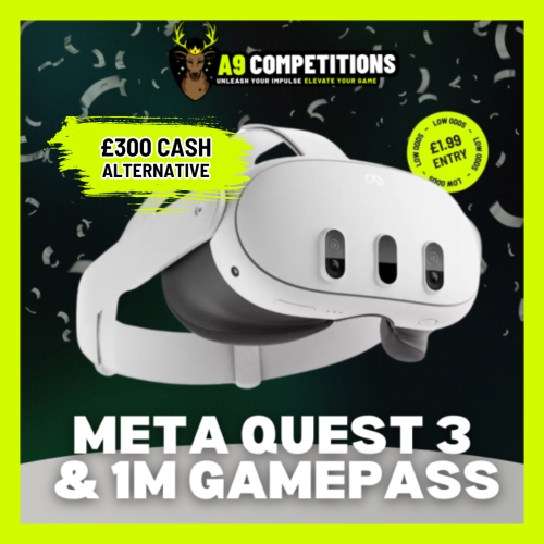 META QUEST 3 128 GB VR REALITY HEADSET & 1M GAME PASS OR £300 CASH