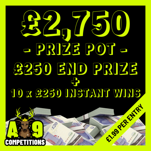 £2,750 Prize Pot | £250 End Prize + 10 x £250 Instant Wins