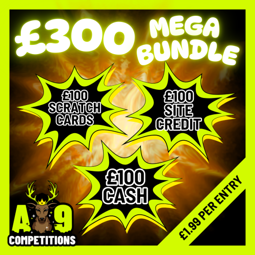 £300 Mega Bundle | £100 Cash, £100 Scratch Cards & £100 Site Credit