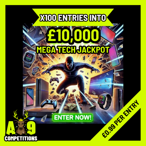 x100 Entries Into The £10,000 Mega Tech Jackpot