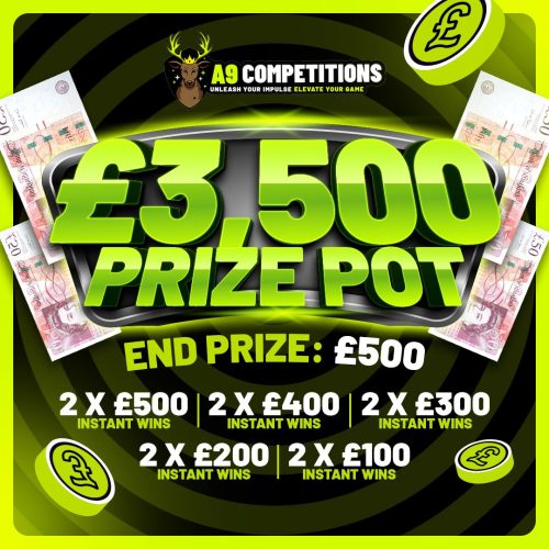 £3,500 PRIZE POT | INSTANT WINS & £500 END PRIZE