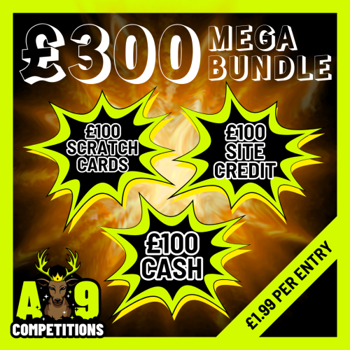 £300 Mega Bundle - £100 Cash, £100 Scratch Cards & £100 Site Credit