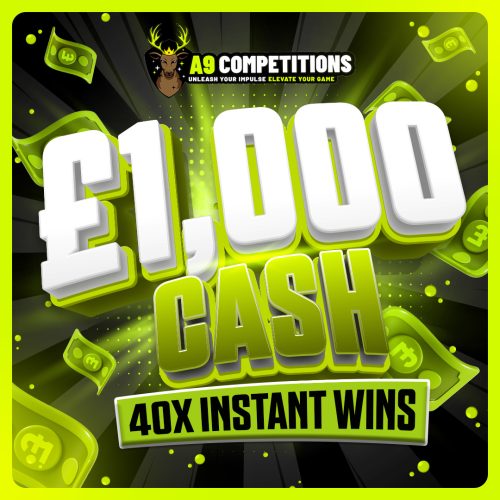 £1,000 END PRIZE + 40 X INSTANT WINS