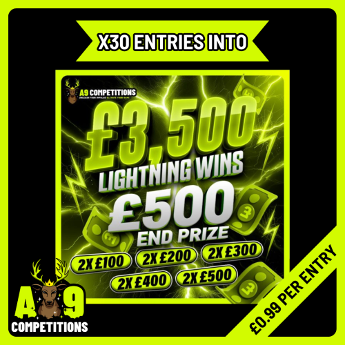 X30 ENTRIES INTO THE £3,500 LIGHTNING WINS