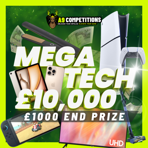 MEGA TECH £10,000 - £1,000 END PRIZE + £9,000 INSTANT WINS